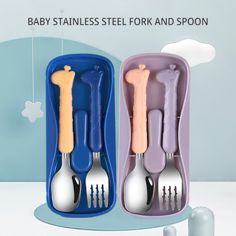 Baby Food Utensils - 2PCSChildrens Tableware 304 Food Grade Stainless