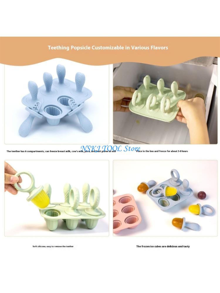 Freezer Tray Baby - L8RC 6 Piece Teething Ice Cubes