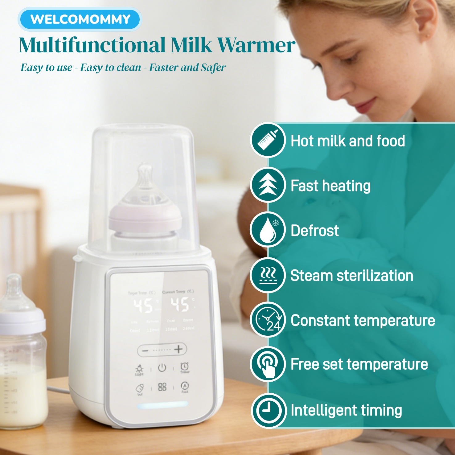 Dry Food Baby - 8In1 Baby Bottle Breast Milk Warmer