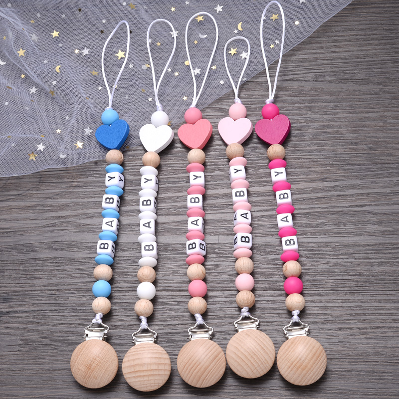 Baby Food Name - Baby Personalized Name Wood Nipple Holder