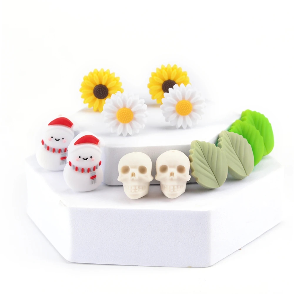 Baby Food Name - LOFCA 10pcs Leaf Silicone Beads Donuts