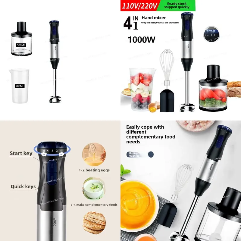 Easy Baby Food - 110V 1000W Handheld Immersion Blender, Multi-Use