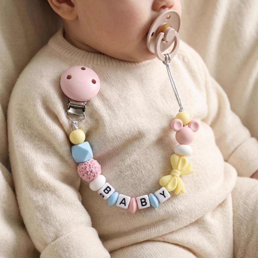 Baby Food Name - Custom Name Silicone Baby Teether Chain