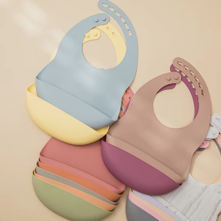 Baby Food Newborn - 1pc Adjustable Baby Silicone Bib Multi-colors