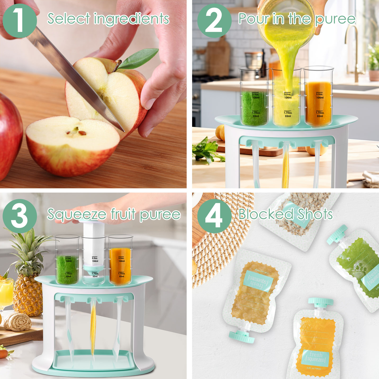Squeeze Station for Baby Reusa - Baby Food Pouches 1 Year Old ulasan dan harga