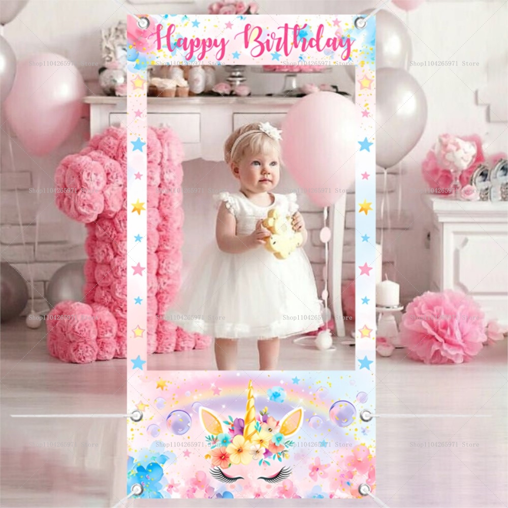Unicorn Theme Photo Booth Fram - Baby Food Newborn ulasan dan harga