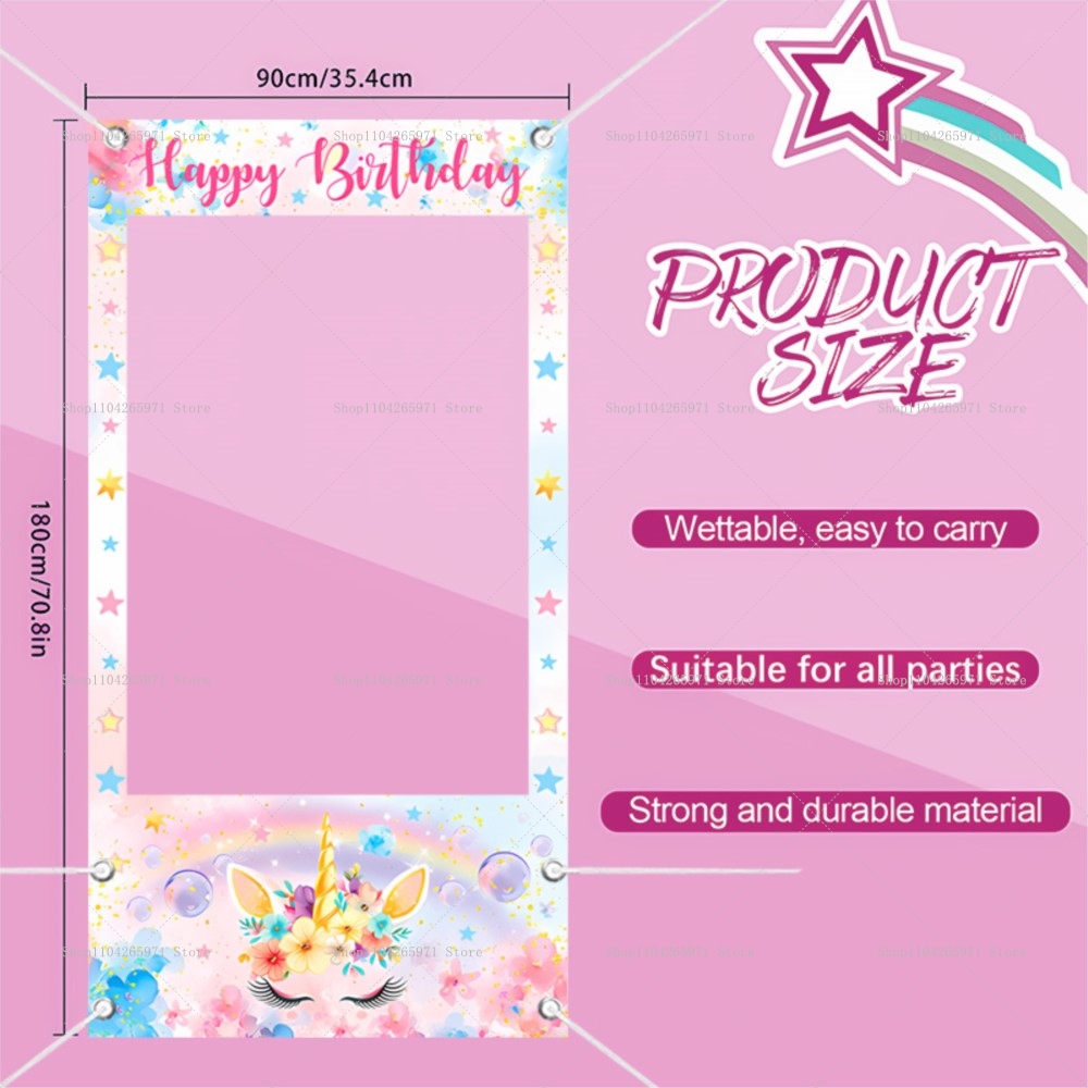 Unicorn Theme Photo Booth Fram - Baby Food Newborn ulasan dan harga