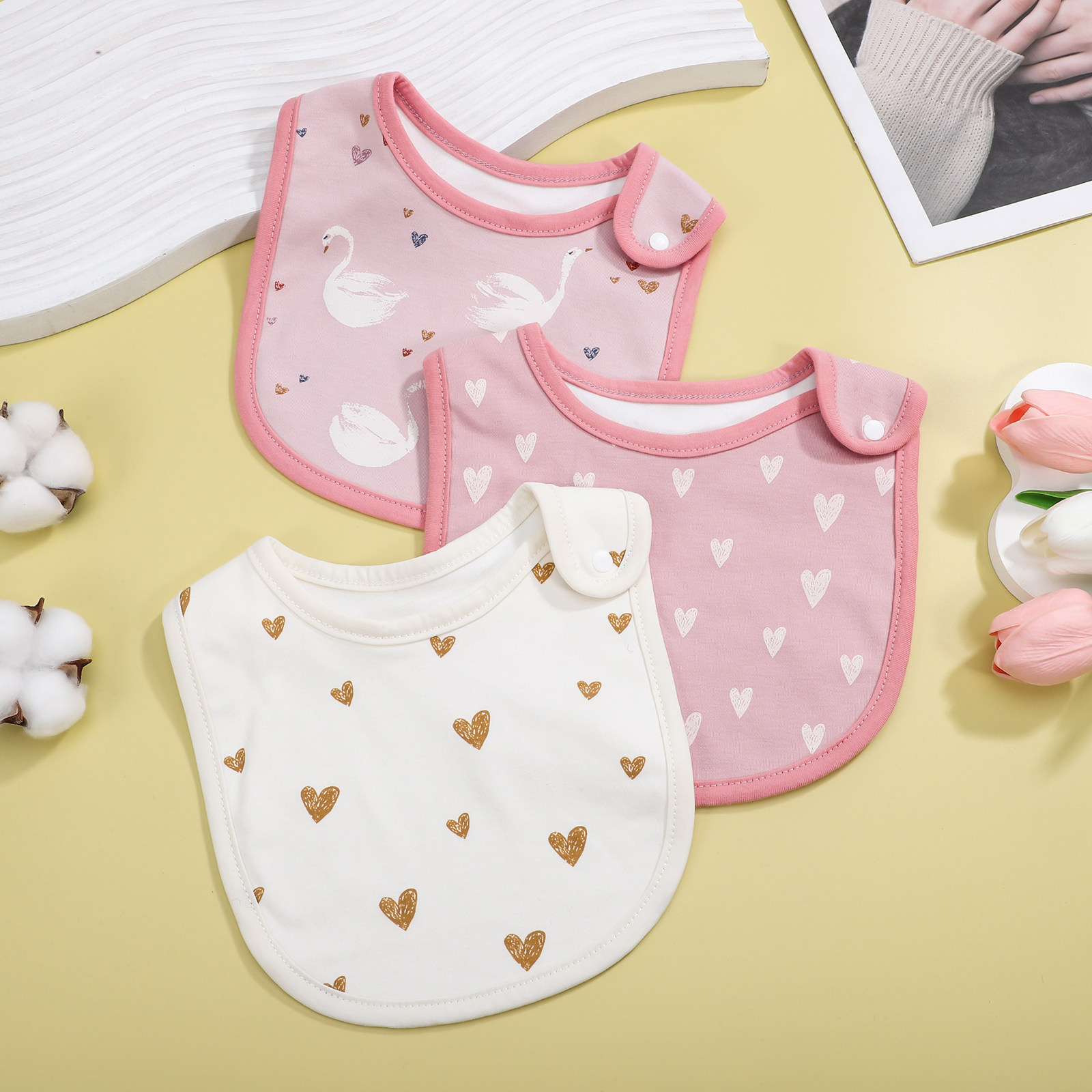 3pcs Cotton Drool Bibs Newborn - Baby Food Newborn ulasan dan harga
