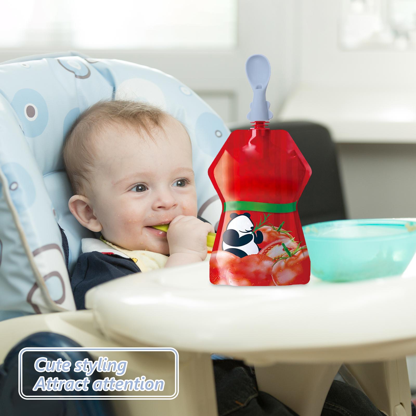 4 Pcs Baby Bag Spoon Set Spoon - Baby Food Pouches 1 Year Old ulasan dan harga