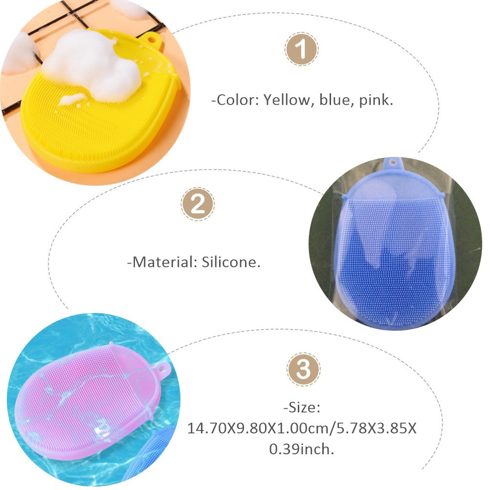 3Pcs Infant Silicone Bath Brus - Dry Food Baby ulasan dan harga