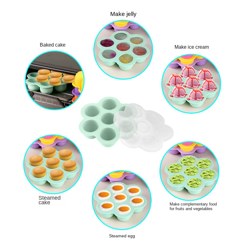 7 Holes Reusable Silicone Baby - Freezer Tray Baby ulasan dan harga