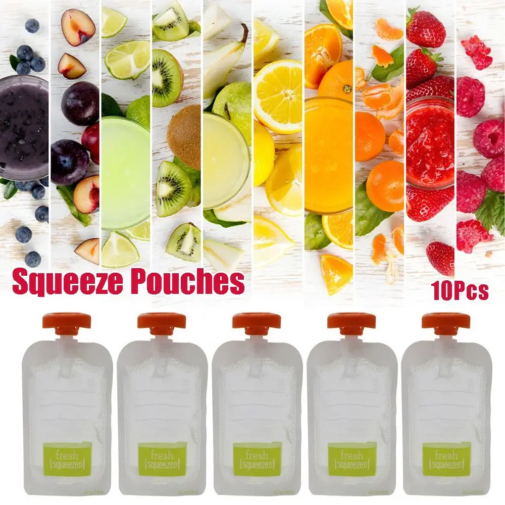 10Pcs Reusable Complementary F - Baby Food Pouches 1 Year Old ulasan dan harga