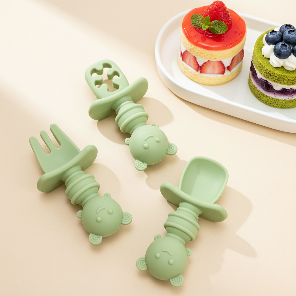 3pcs Short Handle Bee Spoon &  - Baby Food Utensils ulasan dan harga